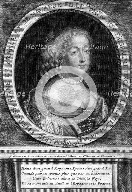 Maria Theresa of Spain, wife of Louis XIV of France, (late 17th century).Artist: Etienne Desrochers