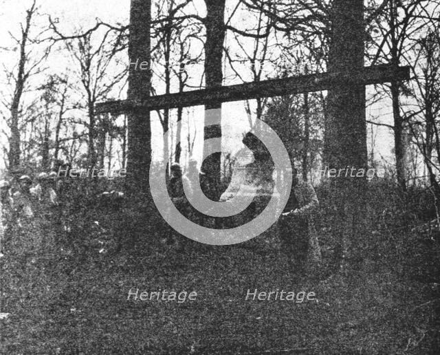 'Les Gaz Allemands; une autre cloche, trouvee dans les decombres d'une eglise de village..., 1916. Creator: Unknown.