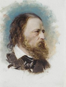 Portrait of Alfred, Lord Tennyson (1809-1892), 1870. Creator: Anonymous.