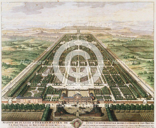 Herrenhausen: Castle and Gardens, c. 1745. Artist: Anonymous  