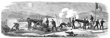 Engagement between the "Bourbonnais" Neapolitan steam-frigate and the ship-gun battery..., 1860. Creator: Unknown.