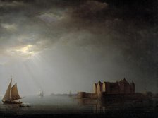 Kalmar Castle by Moonlight, 1835. Creator: Carl Johan Fahlcrantz.