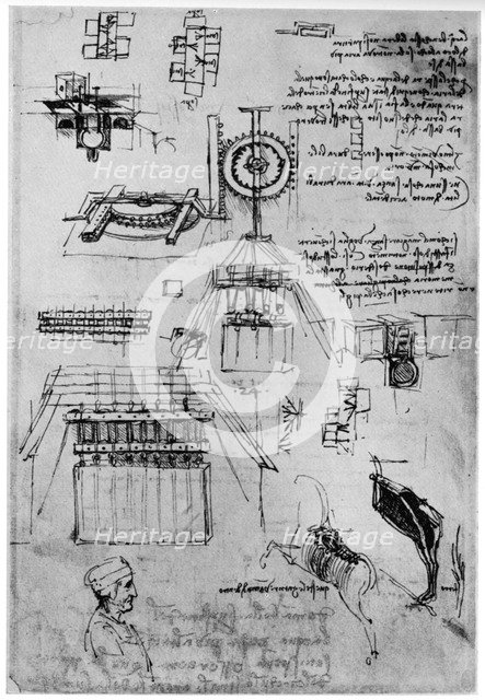 Study for the casting of the Sforza Monument, c1493 (1954). Artist: Leonardo da Vinci