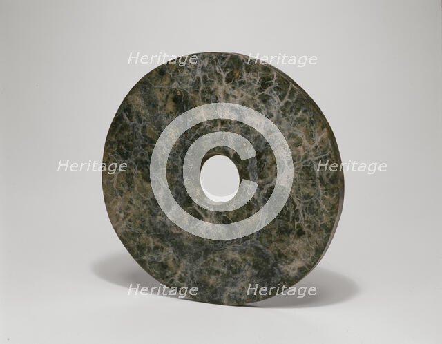 Disc (bi), Neolithic period, Liangzhu culture, c. 3000/2000 B.C. Creator: Unknown.