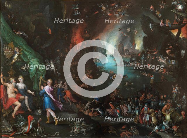 Orpheus Playing to Pluto and Persephone in the Underworld, ca 1594. Creator: Brueghel, Jan, the Elder (1568-1625).