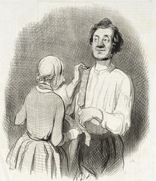 Un jour de fête et de bretelles, 1844. Creator: Honore Daumier.