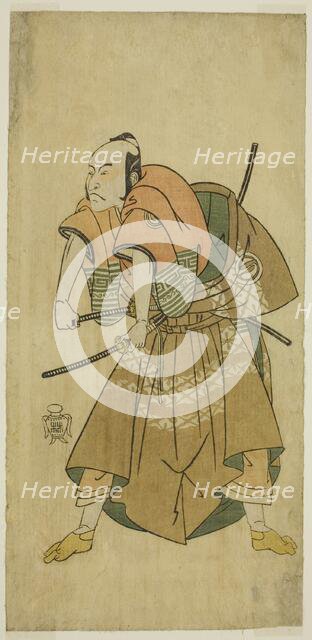 The Actor Sawamura Sojuro II as Omi no Kotoda (?) in the Play Shuen Soga Omugaeshi (?)..., c. 1768. Creator: Shunsho.