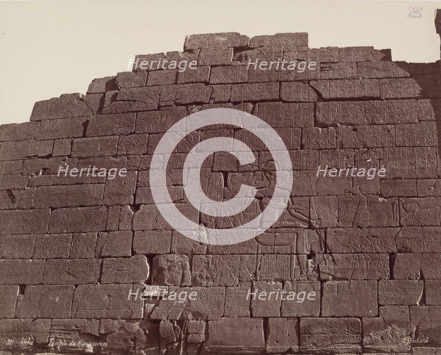 Back of the First Pylon of the Ramesseum. Luxor, West Bank, late 19th century. Creator: Henri Bechard.