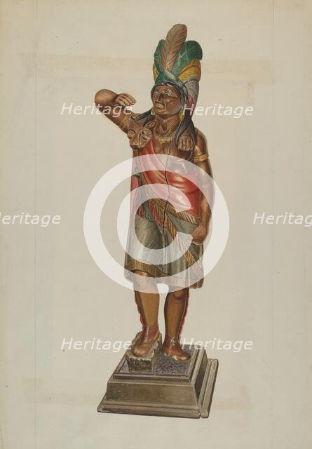 Cigar Store Indian, c. 1937. Creator: John Sullivan.