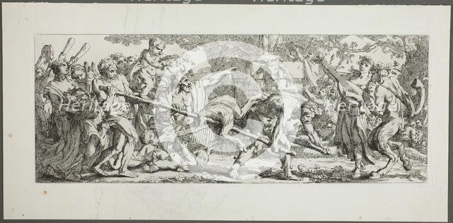 Offering to Bacchus, plate one of four from Le Travaux de la Vendange, 1750. Creator: Joseph-Marie Vien the Elder.