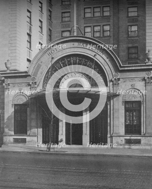 Detail of entrance, Hotel Hamilton, Washington DC, 1923. Artist: Unknown.