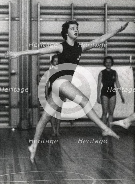 Princess Birgitta of Sweden in a show at the National Gymnastic Institute, 1958. Artist: Unknown