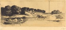 Landscape with Boat, 1st plate (Le paysage au bateau). Creator: Alphonse Legros.