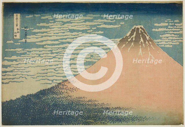 A Mild Breeze on a Fine Day (Gaifu kaisei), from the series "Thirty-six Views of Mount..., c1830/33. Creator: Hokusai.