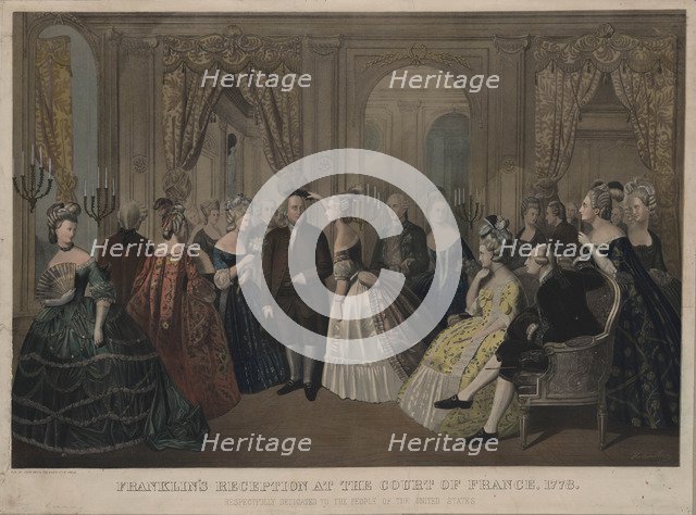 Franklin's reception at the court of France, 1778, 1850s.