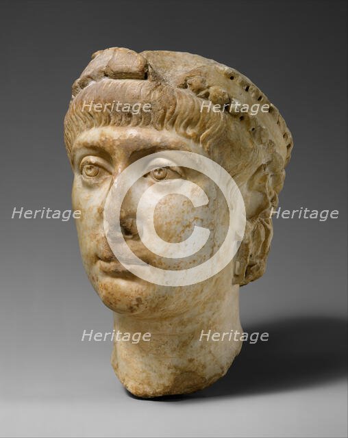 Head of Emperor Constans (r. 337-50), Byzantine, ca. 337-40. Creator: Unknown.