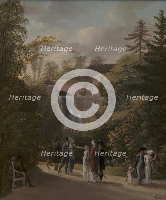 The Cascade in Frederiksberg Garden near Copenhagen, 1808. Creator: Georg Friedrich Kersting.