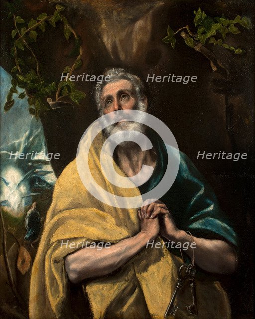 Saint Peter in Tears. Artist: El Greco, Dominico (1541-1614)