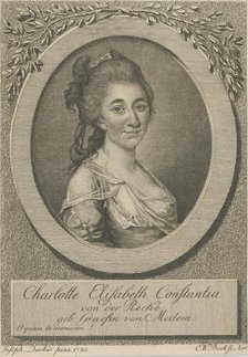 Portrait of Elisa von der Recke (1754-1833), 1783. Creator: Darbès, Joseph Friedrich August (1747-1810).