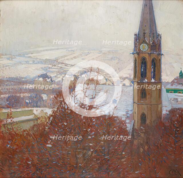 Heiligenstadt in the snow, 1904/1905. Creator: Carl Moll.