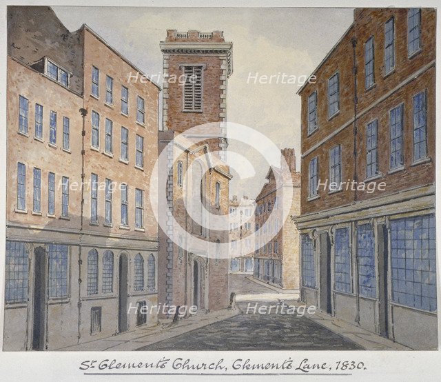 Church of St Clement, Eastcheap, City of London, 1830. Artist: William Pearson