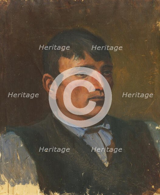 Study of a Young Man in a Dark Vest, 1880-1900. Creator: Ladislav Mednyanszky.