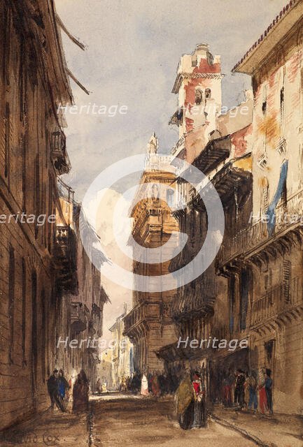 A Street in Verona, c1820s. Creator: David Cox the Elder.