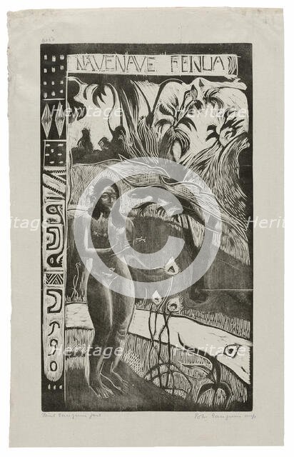 Nave nave fenua (Delightful Land), from the Noa Noa Suite, 1893/94, printed 1921. Creator: Paul Gauguin.
