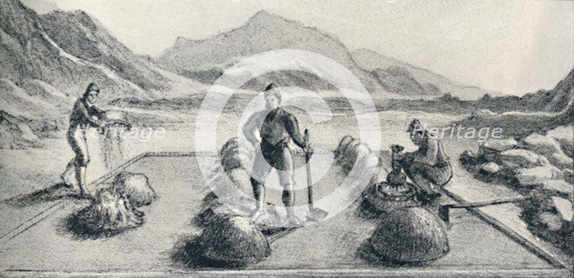 'Cancha De Beneficiar, or Mode of Amalgamation of Gold and Silver', c1826, (1911). Artist: Unknown.