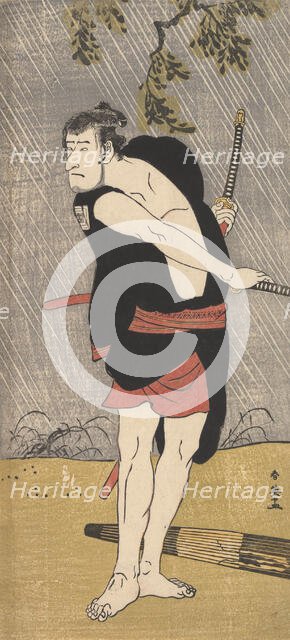 The Actor Ichikawa Komazo II in the Role of Ono Sadakuro, ca. 1790. Creator: Katsukawa Shun'ei.