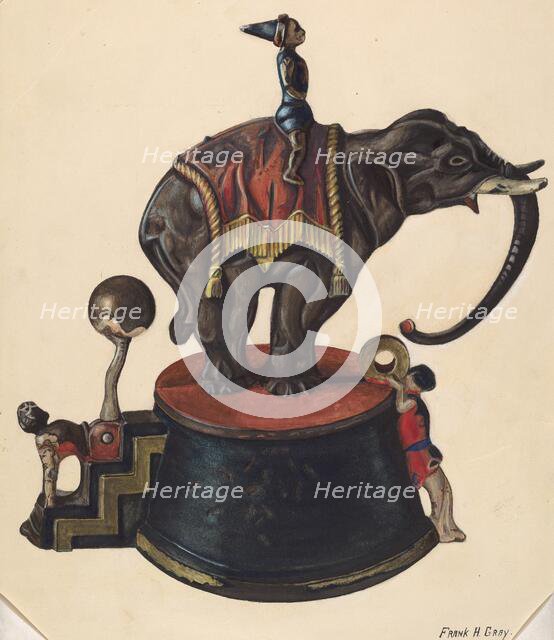Toy Bank: Elephant, 1935/1942. Creator: Frank Gray.