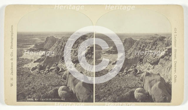Badlands of Wyoming, 1879/92. Creator: William H. Jackson.