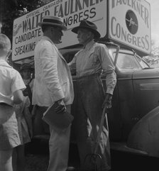 Candidate for congress (General Walter Faulkner) and a Tennessee farmer, Crossville, Tennessee, 1938 Creator: Dorothea Lange.