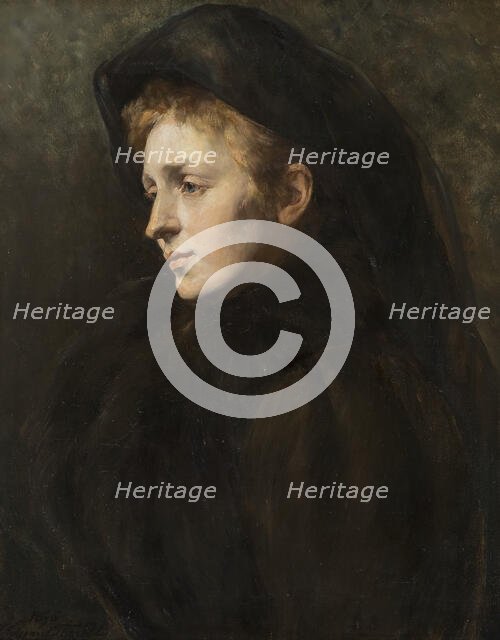 Lady in Mourning, 1896. Creator: Hildegard Katerina Thorell.