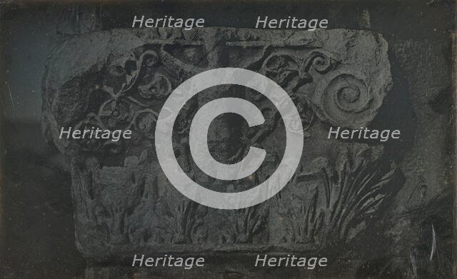 Capital, Greco-Roman Theater, Miletus, 1843. Creator: Joseph Philibert Girault De Prangey.