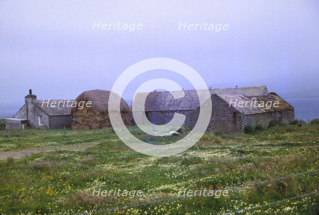 Farm near St. Magnus Church, Isle of Egilsay, Orkney, Scotland, 20th century. Artist: CM Dixon.