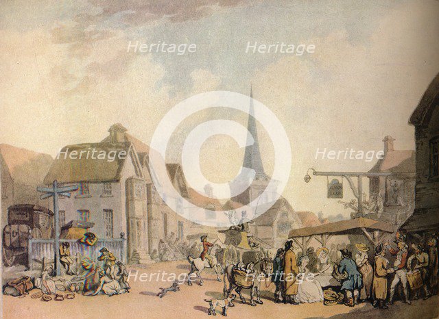 'An old English Village Scene', c18th century. (1941). Artist: Thomas Rowlandson.