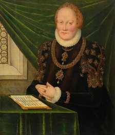 Portrait of Anne of Denmark (1532-1585), Electress of Saxony, Second half of the16th cen.. Creator: Cranach, Lucas, the Younger (1515-1586).