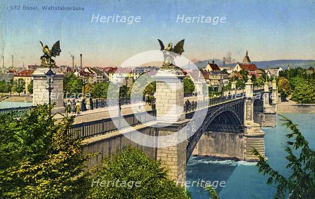 Wettstein Bridge, Basel, Switzerland, c1936. Artist: Unknown