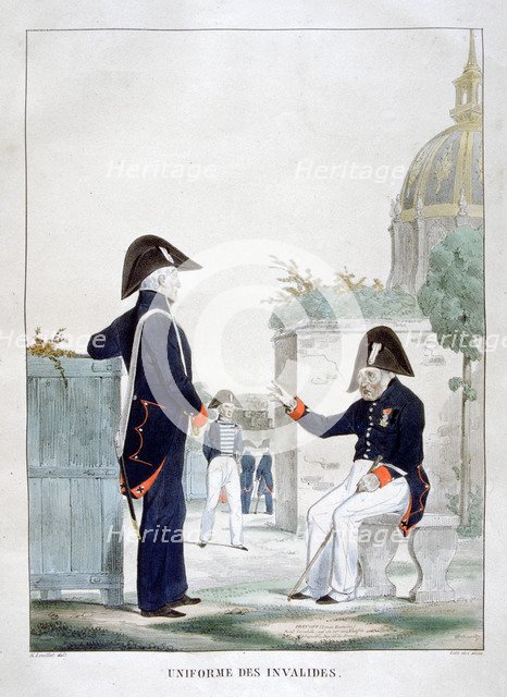 Uniform of the Invalides, France, 1823. Artist: Charles Etienne Pierre Motte