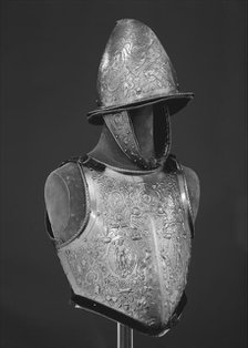 Helmet, Breastplate, and Backplate, Flemish, possibly Antwerp, ca. 1575. Creator: D. G. V. Lochorst.