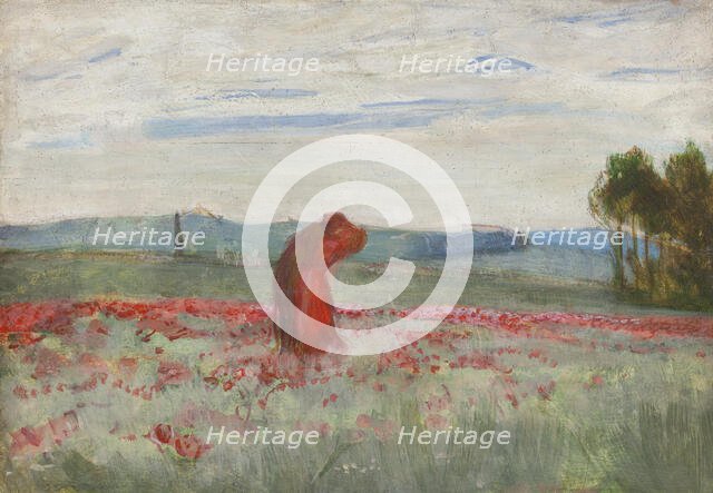 A Kiss Among the Poppies, c1900. Creator: Wojciech Weiss.