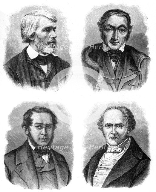Four social theorists: Carlyle, Owen, Fourier and Proudhon, (1903). Artist: Unknown