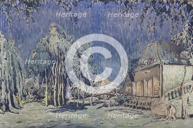 Stage design for the ballet Les Papillons by Robert Schumann. Artist: Bakst, Léon (1866-1924)