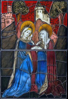 Stained Glass Panel with the Visitation, German, 1444. Creator: Unknown.