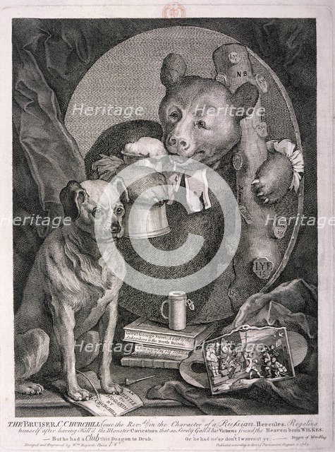 'The Bruiser, C. Churchill ... in the character of a Russian Hercules ...', 1763. Artist: William Hogarth