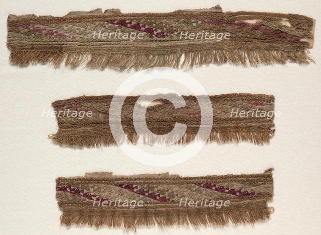 Three Border Fragments, c. 1100-1400. Creator: Unknown.