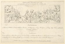Key with List of Performers and Audience to: The Beggars Opera, July 1, 1790., July 1, 1790. Creator: Unknown.