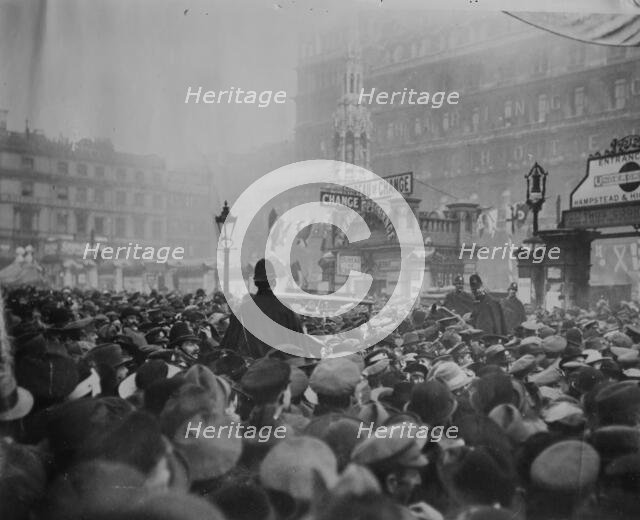 London crowd at Charing Cross, London, between c1915 and c1920. Creator: Bain News Service.