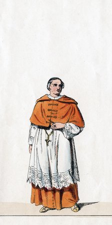Cardinal Wolsey, costume design for Shakespeare's play, Henry VIII, 19th century. Artist: Unknown